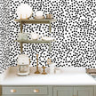 17.3”x480” Black and White Polka-Dot Wallpaper Self-Adhesive Contact Paper Moire Dot Peel and Stick Decorative Wallpaper Spots Contact Paper for Walls Bedroom Living Room Nurseryls