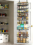 Moforoco White 9-Tier Over The Door Pantry Organizer, Pantry Organization And Storage, Metal Hanging Spice Rack Shelves Door, Home & Kitchen Essentials, Laundry Room Bathroom Organization