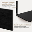 Fun Memories Floating Shelves for Wall, 12 Inch Deep Floating Shelves Set of 2, Wall Mounted Shelf with Metal Brackets, Rustic Wood Wide Shelf for Bathroom, Kitchen and Living Room, Black, 55W x 12D