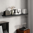 Fun Memories Floating Shelves 55 Inch Long, 9.3 Inch Deep Classic Crown Molding Floating Shelves for Wall, Rustic Wooden Shelves for Wall Decor Bathroom, Kitchen, Office, (Black, 1Pack)