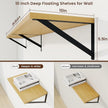 Axeman Deep Floating Shelves | 55 Inch Oak Wall Shelves Set of 2 | 10 Inch Deep Wood Floating Shelves for Wall | 55