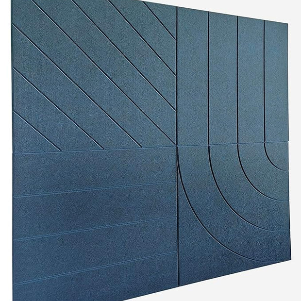 21.65" Large Square Acoustic Panels 4-Pack - Sound Absorbing Wall Panels, Noise Reducing Soundproof Decorative Felt Tiles for Home Office, Studio, Living Room - Prussian Blue