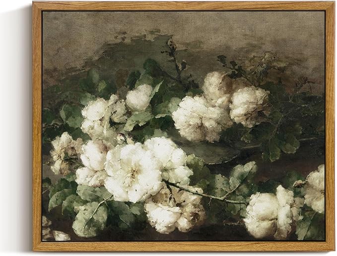 InSimSea Framed Canvas Wall Art Vintage Decor, Flower Prints Room Wall Decor, Botanical Prints Wall Art for Living Room Decorations, Rustic Artwork for Bathroom Bedroom, 9