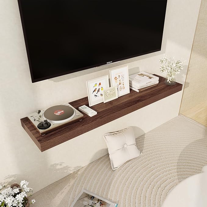 Floating Shelves 48 Inch Long, 12 Inch Deep Floating Shelves for Wall, 48 x 12 Large Wall Shelves for Home Storage & Display, 2