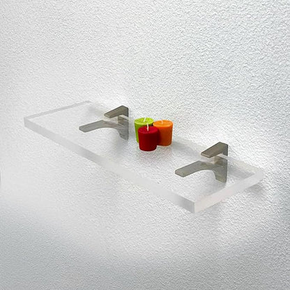 Clear Acrylic Shelves for Wall Storage, 6" W X 30" L, 3/4" Thick Floating Shelves for Wall, Bedroom, Living Room, Bathroom, Kitchen -‎Easy Installation with Screws and Brushed Nickel Finish Brackets