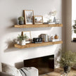 48x6.8x2in Floating Shelf – Natural Oak Solid Wood Rustic Mounted Shelf – Heavy Duty Decorative Storage for Living Room, Kitchen, Bathroom, Bedroom