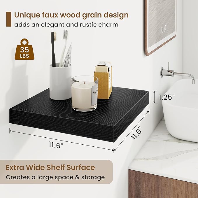 Square Floating Shelves for Wall, 11.5