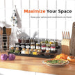 Expandable Spice Rack Organizer - 3 Tier Adjustable Spice Organizer for Cabinet & Countertop - Easy Visibility - Black