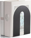 Officemate Heavy Weighted Bookends, Sturdy Office & Home Shelf Organizers, Set of 2 Black Metal Book Supports (93182)