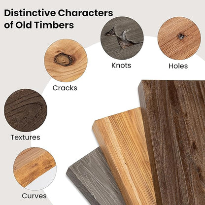 Fun Memories Floating Shelves for Wall, 48"x9.3" Rustic Solid Elm Wood Wall Shelves, Heavy-Duty Mounted Shelves with Invisible Brackets for Living Room, Bedroom, Kitchen, Walnut Finish