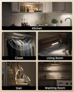 EZVALO 11.8-inch Under Cabinet Lighting, 2400mAh Rechargeable Motion Sensor Light, 3 Color Temperatures, Dimmable Magnetic Wireless Light for Kitchen, Pantry, Closet, Stairs