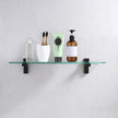 KES Bathroom Shelf 20 Inch Rectangle Floating Glass Wall Shelf Tempered Glass Matte Black Finish, BGS3201-BK