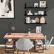 Floating Shelves - 24 Inch Wall Mounted Set of 3, Rustic Wood Storage Shelves for Living Room (Black)