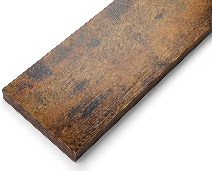 LA GRANGE RANGE® 23.6" Floating Shelves For Wall, 2x Pack, Wall Shelves for Storage & Décor, Perfect for Bathroom, Bedroom, Kitchen, Living Room, Natural Wood Finish with Hidden Bracket (Toasty Brown)