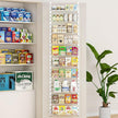 MIAOLI Over the Door Pantry Organizer, 10-Tier Adjustable Spice Rack Cabinet Door Shelves, Hanging Seasoning Organizer for Kitchen Bathroom, Laundry Room Organization, White