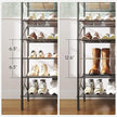 6-Tier Shoe Rack, Shoe Storage Organizer for Closet, Free Standing Shoe Organizer with Metal Mesh Shelves, 24 Pairs of Shoes, Rustic Brown and Black SS06BR