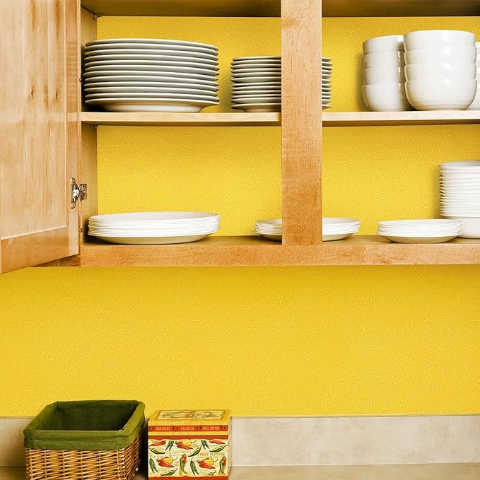 Abyssaly Yellow Wallpaper Peel and Stick Removable Wall Paper for Girls Bedroom 15.7