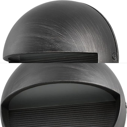 JONATHAN Y 6.25" Rustic Black Modern Round Outdoor Integrated LED Wall Sconce Light, Metal/Glass Waterproof Exterior Downlight for Porch, Patio, and Entryway, ETL Listed (JYL7441C)