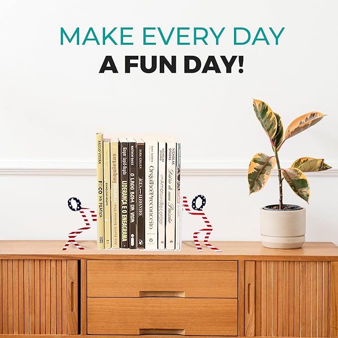 Geguton Liam Patriot Bookend – Steel Epoxy-Coated – Decorative Book Support Pair for Living Room, Home Office or Gift