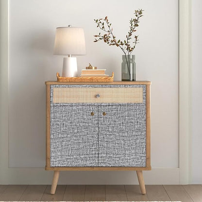 Yancorp 24"x120" Textured Fabric Wallpaper Faux Grasscloth Peel and Stick Self-Adhesive Removable Wallpaper Liners for Cabinets and Counter Tops