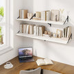 Fun Memories Floating Shelves for Wall, 12 Inch Deep Floating Shelves Set of 2, 16W x 12D Large Wall Shelf with Sturdy Metal Brackets for Living Room, Bathroom, Bedroom and Kitchen, White