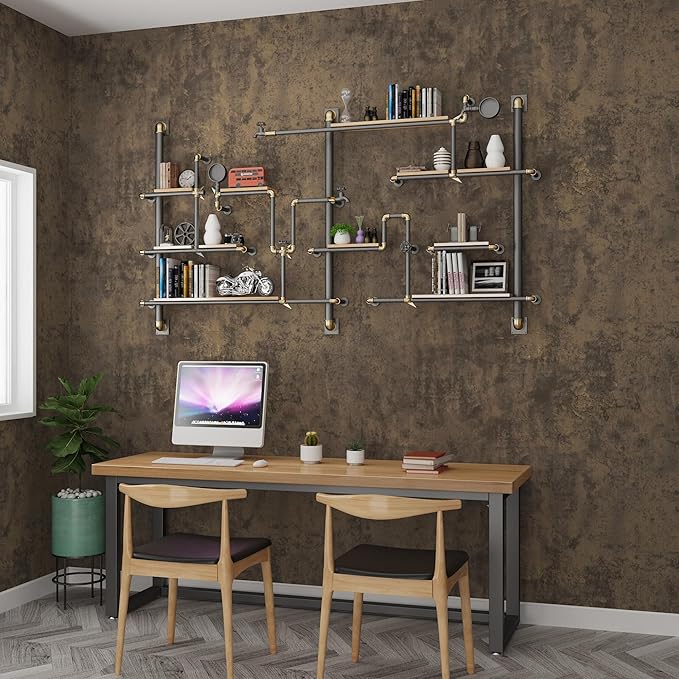 Dark Brown Concrete Wallpaper Peel and Stick Tan Cement Contact Paper Vintage Industrial Style Wall Paper 16x197inch Bubble-Free Design Matte Thicken Waterproof Self-Adhesive Vinyl Furniture Stickers