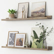 Picture Ledge Shelf, Floating Shelves Set of 2, 36 Inches Long Large Nursery Book Shelves for Toys Storage, Kids Bookshelf Wall Mounted for Living Room Bedroom Decor Books Photo Frames, Grey