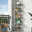 5-Tier Corner Shelf Stand Marble White 50.2