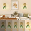 Vintage Battery Wall Sconce with Flower lampshade,Rechargeable Battery Powered Wall Lights,Wall lamp with 15 Colors for Bedroom Living Room Home Decor (Flower Green, 2 Light Battery Operated)