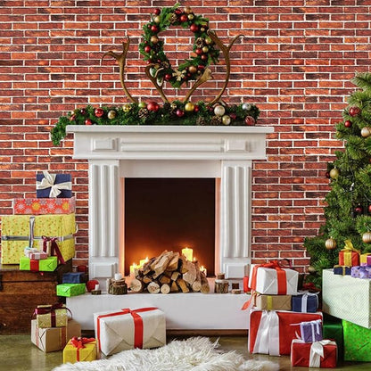 Abyssaly Brick Wallpaper Peel and Stick Red Brick Contact Paper for Bedroom 17.7" X 787.4" Vintage Faux Brick Wallpaper for Fireplace Kitchen Backsplash Accent Wall Home Decoration Brick Wall Backdrop