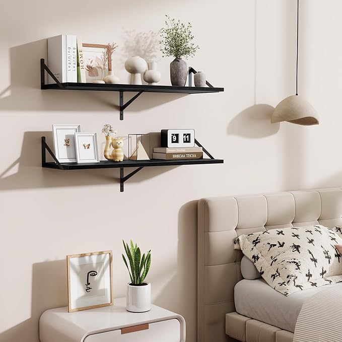 Black Deep Floating Shelves for Wall,36