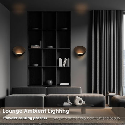 ANCIENTPWR Black Wall Sconce, Modern LED Wall Lamp – 3000K Warm White Hardwired Wall Light, Matte Finish Artistic Sconce for Living Room, Bedroom, Hallway, Corridor (1 Pack)