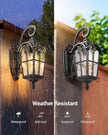 DEWENWILS Outdoor Wall Light Fixtures, Black Roman 17.7