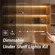 HAMRVL LED Shelf Lights, 16.4ft 12V COB LED Strip Lights, Plug-in DIY Cut to Size 4000K Natural White Tape Lights, Dimmable Under Shelf Lighting for Bookcase, Kitchen Cabinet, Display Case, Showcase