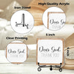 Modern Farmhouse Decor, Home Decor For Living Room, Boho Chic Aesthetic Shelf Decorations, Christian Dear God Acrylic Sign, Farmhouse Entryway Tv Stand Fireplace Coffee Table Decoration (13)