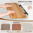 Live Edge Floating Shelf, 40 Inch Rustic Solid Elm Wood - Natural Wood Tone with Invisible Brackets, Wall Mounted for Living Room, Kitchen, Bathroom