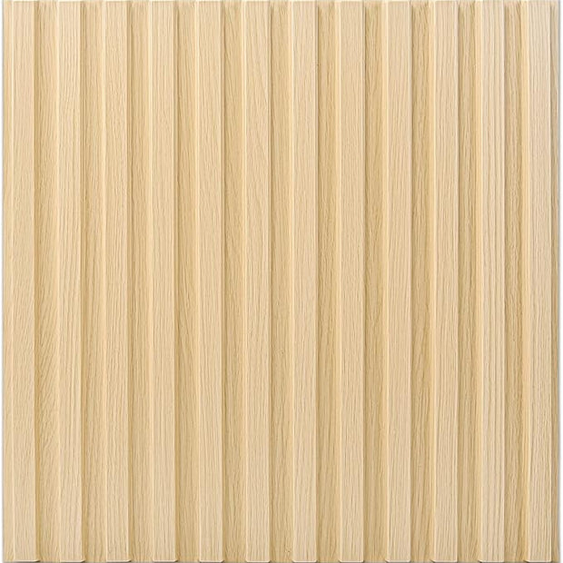 Art3d Slat Wall Panel, 3D Fluted Textured Panel 12-Tile 19.7 x 19.7in. - Oak