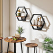 Floating Shelves for Wall, Wall Planters for Indoor Plants Set of 2, Plant Wall Shelf, for Living Room, Bedroom, Kitchen, Home Office, Rustic Brown and Black TBJ40P2BF