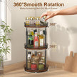 Lazy-Susan-Organizer-Spice-Rack, 3-Tier Rotating Spice Organizer For Kitchen-Cabinet-Countertop-Pantry, Turntable Seasoning Holder Storage Shelf With Adjustable Height