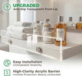 3 Pack Wooden Floating Shelves for Wall with Acrylic Front Lip, 15.7 IN Wall Mounted Rustic Style Shelves for Bathroom, Bedroom, Living Room, Kitchen, Hanging Shelves, White