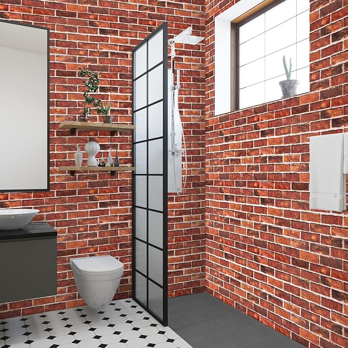 Abyssaly Brick Wallpaper Peel and Stick Red Brick Contact Paper for Bedroom 17.7