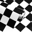 Modern Peel and Stick Wallpaper Black and White Mosaic Checkered Contact Paper 17.7