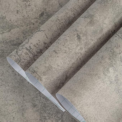 32x590in Extra Wide Grey Concrete Wallpaper Peel and Stick 3D Cement Look Contact Paper Matte Thicken Adhesive Waterproof Vinyl Wall Sticker for Bedroom Living Room Retro Industrial Style Earthy Grey