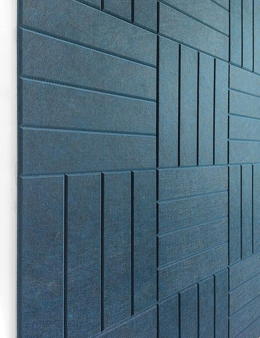11.18" Square Acoustic Panels 12-Pack - Sound Absorbing Wall Panels, Noise Reducing Soundproof Decorative Felt Tiles for Home Office, Studio, Living Room - Prussian Blue