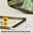 48x32 Bronze Framed Bathroom Mirror, Brushed Bronze Metal Vanity Mirror, Bronze Rectangle Mirror for Wall, Rounded Corner, Tempered Glass, Anti-Rust, Shatterproof (Horizontal/Vertical)