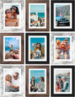 Vittanly 5x7 Picture Frames Set of 9, Display 4x6 Pictures with Mat or 5x7 without Mat, Photo Frames for Wall or Tabletop with Plexiglass, Engineered Wood, Black&Brown&Distressed White