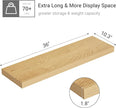 Vivelove 10 inches Deep Floating Shelves 36 inch Long, Single Wall Shelves Heavy Duty 70 lbs for Bedroom, Bathroom, Living Room, Kitchen, Office, Modern Shelf Home Decor, Set of 1, Oak