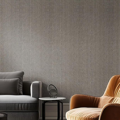 3D Faux Stone Peel and Stick Roll-15.7"x110"Thick PVC Foam Wall Paneling,DIY Self Adhesive Removable Waterproof&Sound Dampening for Cement Texture Accent Wallpaper for Living Room,Bedroom(Dark Gray)