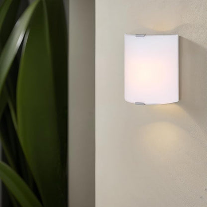 Modern 1-Light Wall Sconce, Grey with Flat Opal Glass, 7 Inch, Ambient Accent Lighting, Floating Wall Mounted Light for Hallway, Bathroom, Dining Room, Bedroom, Easy Install, 60W Type A Compatible