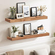 24x8x1.6 inch Floating Shelves Set of 2 – Solid Wood Rustic Oak Wall Mounted Shelf for Kitchen, Bathroom, Living Room